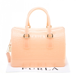 Pre Owned حقيبة فورلا كاندي مطاط نقش تمساح وردية فاتحة