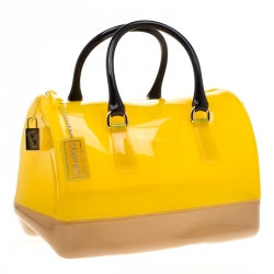 مملوكة مسبقًا Furla Tricolor Glossy Rubber Candy Satchel