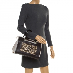 Pre Owned Furla Multicolor Glossy Rubber and Leather Leopard Detailed Candy Satchel