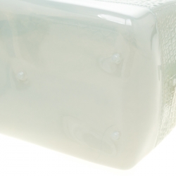 Pre Owned Furla Mint Green Crocodile Embossed Rubber Candy Satchel