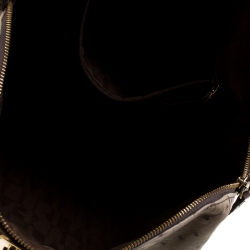 Pre Owned Furla Grey/Brown Ostrich Embossed Leather Satchel