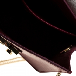 Pre Owned Furla Red/White Flower Embroidered Leather Mini Metropolis Crossbody Bag