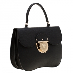 Furla Black Leather Ducale Top Handle Bag