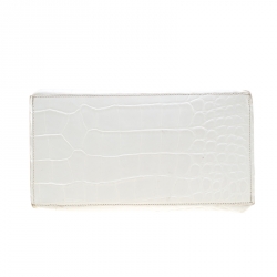 Pre Owned Furla White Croc Embossed Leather Divide It Tote