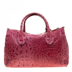 Pre Owned حقيبة فورلا جلد نقش تمساح وردية