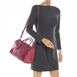 Pre Owned حقيبة فورلا جلد نقش تمساح وردية