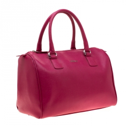 Pre Owned Furla Fuchsia Leather Satchel