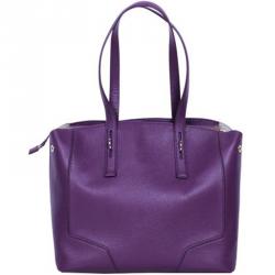 Pre Owned Furla Purple Leather Shoulder Bag