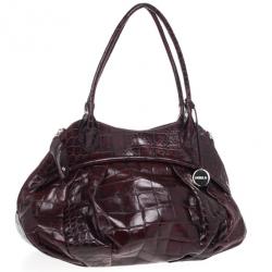 مملوكة مسبقًا Furla Red Embossed Python Leather Clara Tote