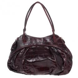 مملوكة مسبقًا Furla Red Embossed Python Leather Clara Tote