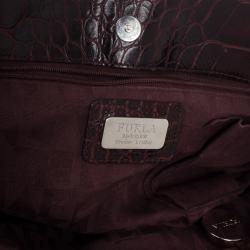 مملوكة مسبقًا Furla Red Embossed Python Leather Clara Tote