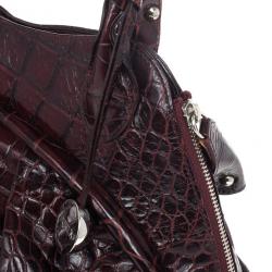 مملوكة مسبقًا Furla Red Embossed Python Leather Clara Tote