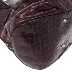 مملوكة مسبقًا Furla Red Embossed Python Leather Clara Tote