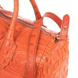 Furla Croc Embossed Bowling Bag
