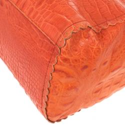 Furla Croc Embossed Bowling Bag