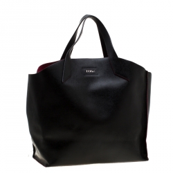Pre Owned Furla Black Leather Small Jucca Tote