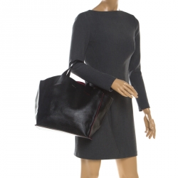 Pre Owned Furla Black Leather Small Jucca Tote