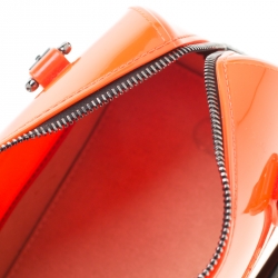 Pre Owned Furla Orange/Multicolor Rubber and Printed Leather Mini Candy Cookie Graffiti Satchel