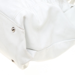 Pre Owned Furla White Leather Carmen Gather Tote