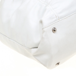 Pre Owned Furla White Leather Carmen Gather Tote