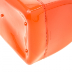 Pre Owned Furla Orange Glossy Rubber Candy Satchel