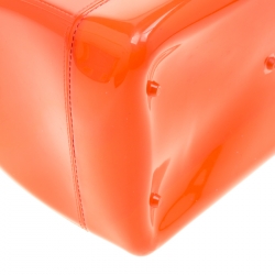 Pre Owned Furla Orange Glossy Rubber Candy Satchel