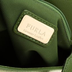 Pre Owned Furla Green Leather Metropolis Top Handle Bag