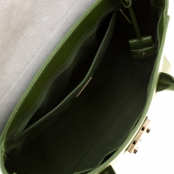 Pre Owned Furla Green Leather Metropolis Top Handle Bag