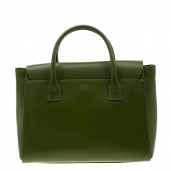 Pre Owned Furla Green Leather Metropolis Top Handle Bag
