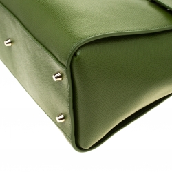 Pre Owned Furla Green Leather Metropolis Top Handle Bag
