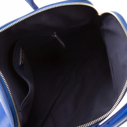 Pre Owned Furla Blue Leather Piper Dome Satchel