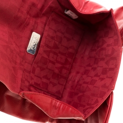 Pre Owned Furla Red Leather Bow Clutch
