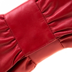 Pre Owned Furla Red Leather Bow Clutch