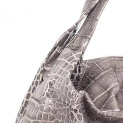 Furla 'Elisabeth' Croc Embossed Hobo Bag