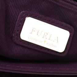 Pre Owned Furla Purple Leather Metropolis Shoulder Bag