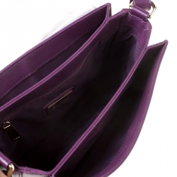 Pre Owned Furla Purple Leather Metropolis Shoulder Bag