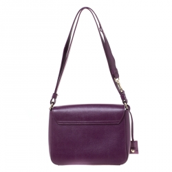 Pre Owned Furla Purple Leather Metropolis Shoulder Bag