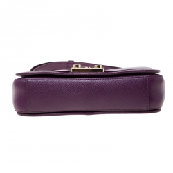 Pre Owned Furla Purple Leather Metropolis Shoulder Bag