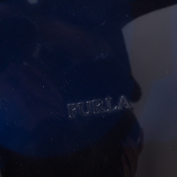 Pre Owned Furla Navy Blue Rubber Candy Satchel