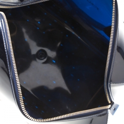 Pre Owned Furla Navy Blue Rubber Candy Satchel