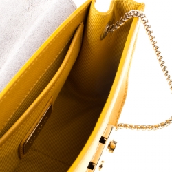 Pre Owned Furla Mustard Leather Mini Metropolis Crossbody Bag