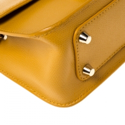 Pre Owned Furla Mustard Leather Mini Metropolis Crossbody Bag