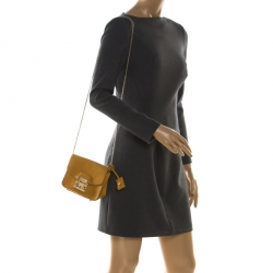 Pre Owned Furla Mustard Leather Mini Metropolis Crossbody Bag