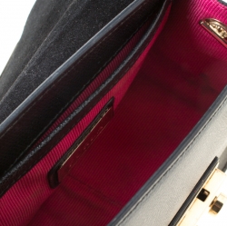 Pre Owned Furla Black/Brown Calfhair and Leather Mini Metropolis Crossbody Bag