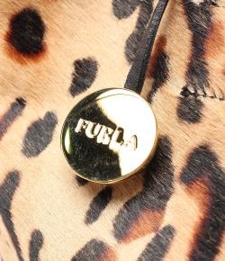 Pre Owned Furla Black Leopard Print Ponyhair Leather Tote Bag