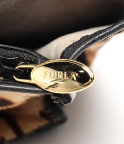 Pre Owned Furla Black Leopard Print Ponyhair Leather Tote Bag