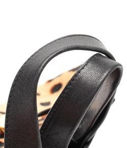 Pre Owned Furla Black Leopard Print Ponyhair Leather Tote Bag