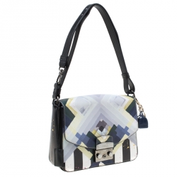 Pre Owned Furla Multicolor Printed Leather Metropolis Shoulder Bag