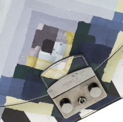 Pre Owned Furla Multicolor Printed Leather Metropolis Shoulder Bag