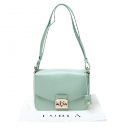 مملوكة مسبقًا Furla Mint Green Leather Metropolis Crossbody Bag